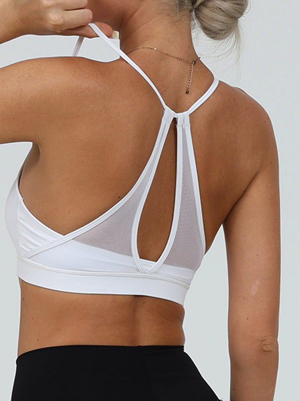 ZASUWA Women's U Neck Hollow Out Back Sports Bra - Comfortable Workout Top for Yoga, Running & Gym Fitness