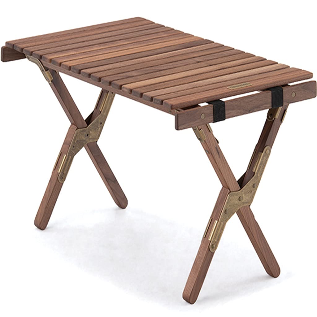 DXIN Portable Roll Up Camping Table - Compact Travel Table with Storage Bag, 30kg Weight Capacity - Perfect for Camping, Fishing, Beach Picnics & Outdoor Parties (Brown, Large Size)