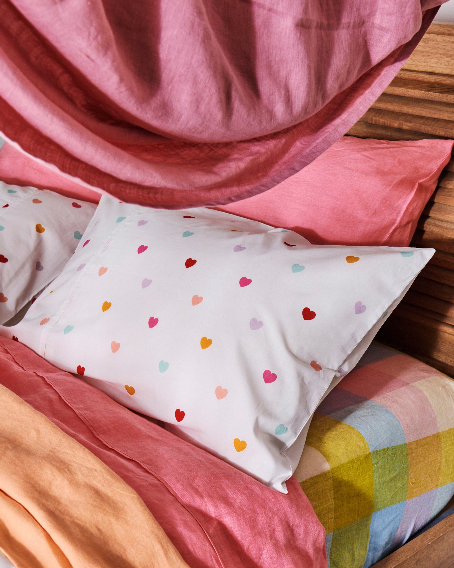 I Heart You Organic Cotton Pillowcases - Soft & Hypoallergenic Bedding Set for Couples, Eco-Friendly Home Decor - Perfect for Valentine's Day Gifts & Romantic Bedroom