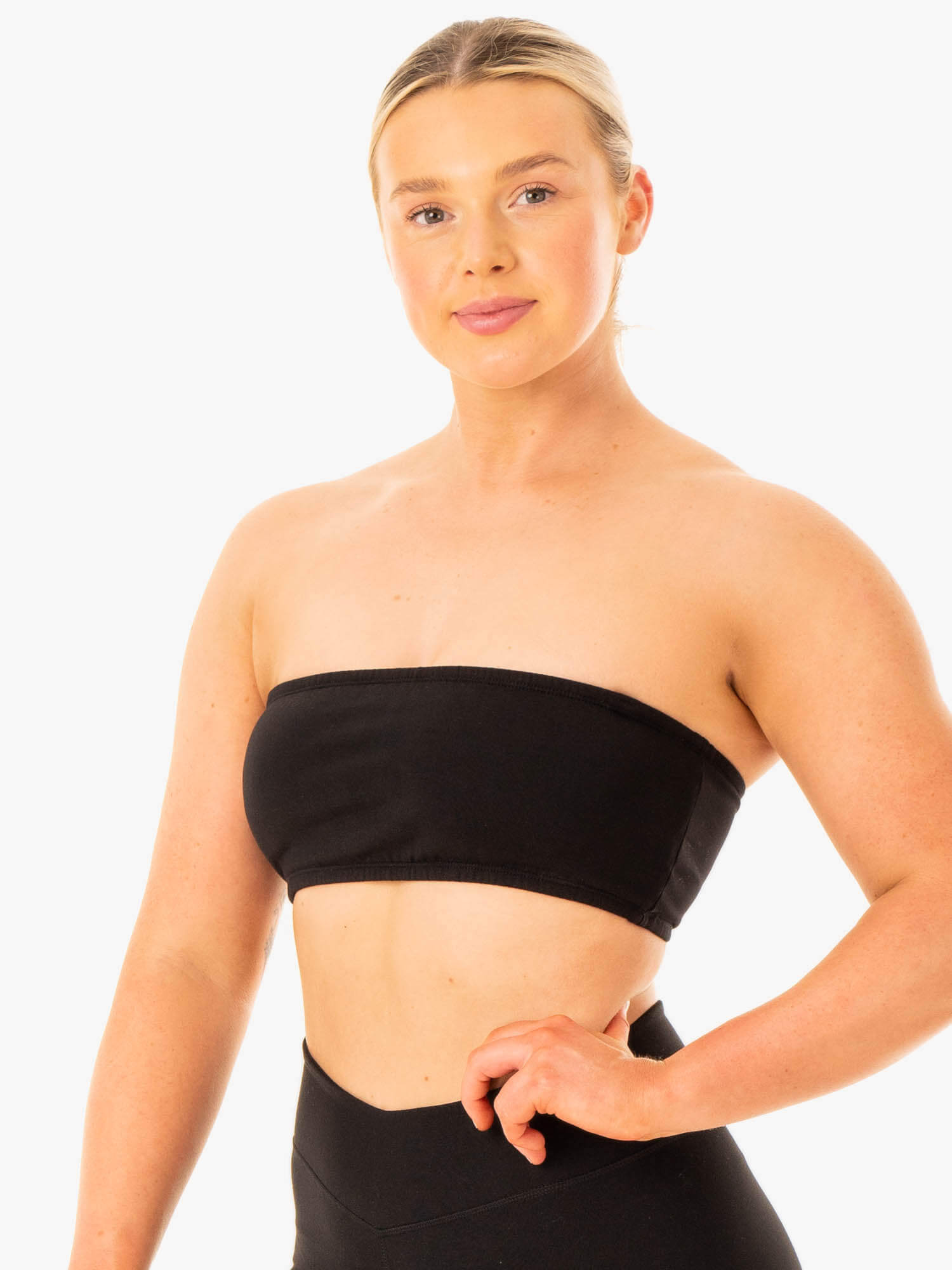 Convertible Bandeau Sports Bra for Women - Breathable Workout Top in Black | Yoga, Running & Gym Essentials