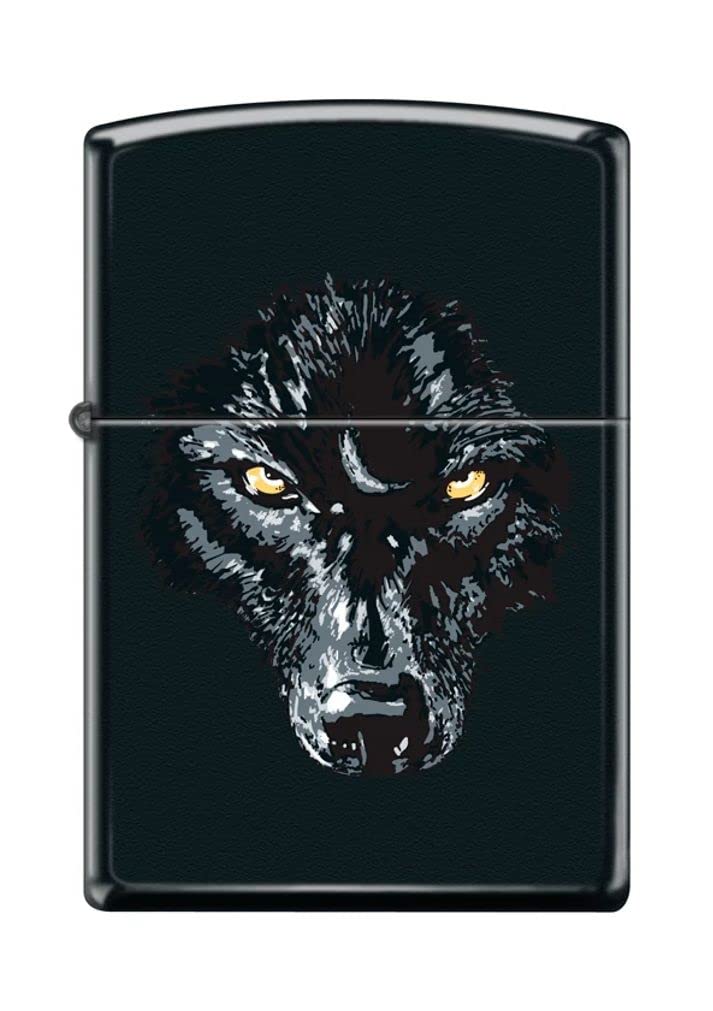 Zippo Black Wolf Matte Windproof Lighter #Z5003 - Refillable Metal Lighter for Outdoor, Camping, Hiking & Everyday Carry (EDC)