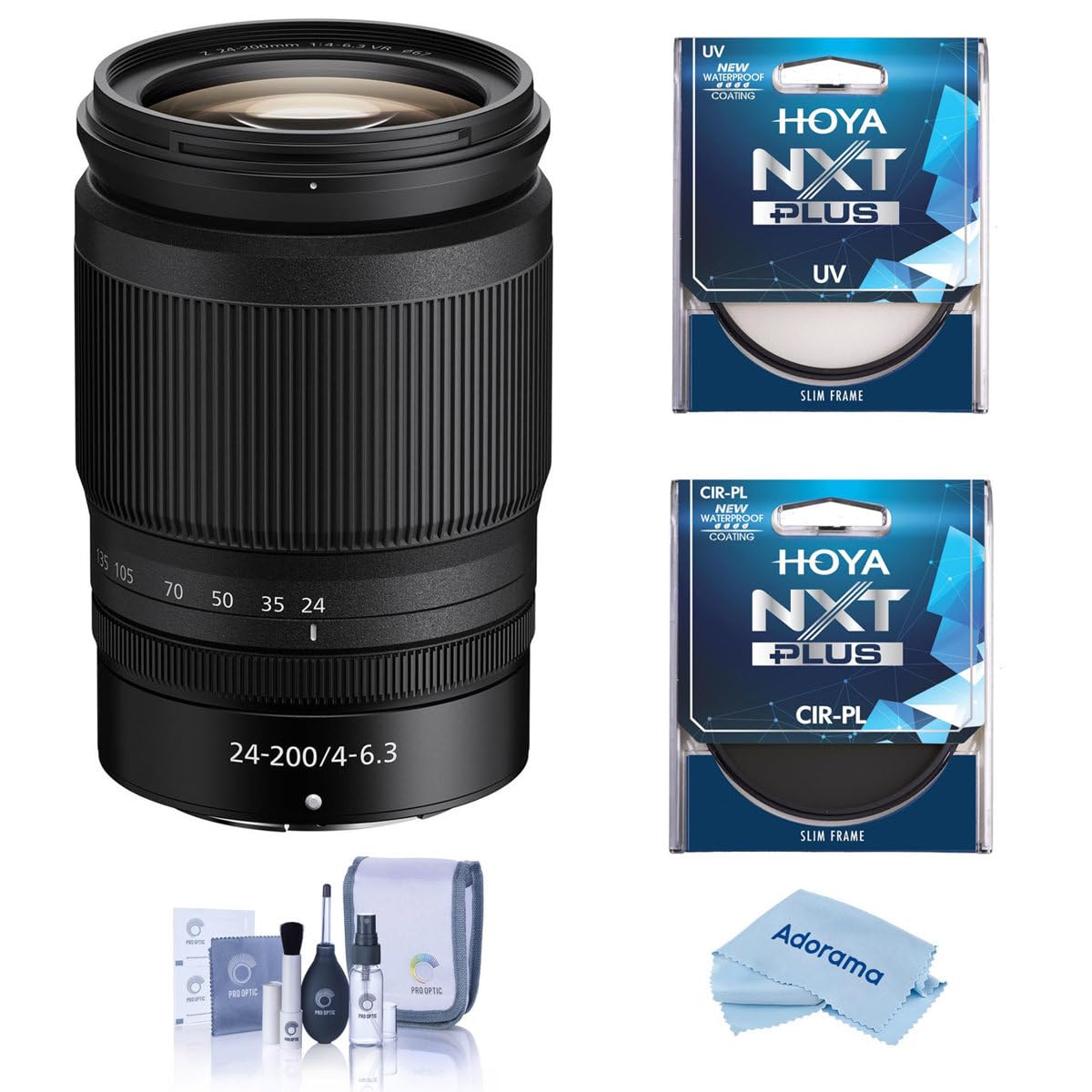 Nikon NIKKOR Z 24-200mm f/4-6.3 VR Lens with Hoya NXT Plus 67mm UV/CPL Filter Kit & Cleaning Accessories - Perfect for Travel, Wildlife, and Portrait Photography