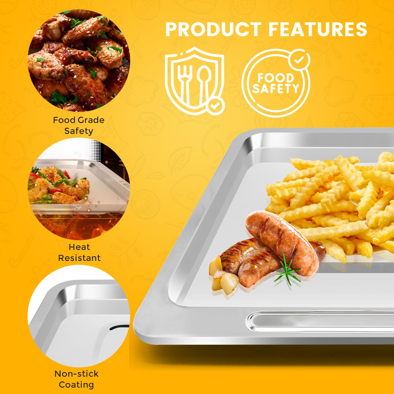 CHEFMAN 10 Quart Digital Air Fryer Replacement Grill Pan - 9.4 x 8.8 Inch Nonstick Crisper Plate & Rack Tray - Dishwasher Safe Food Grade Accessory for Air Frying, Grilling & Roasting - Perfect for Chicken Wings, Vegetables & Family Meals