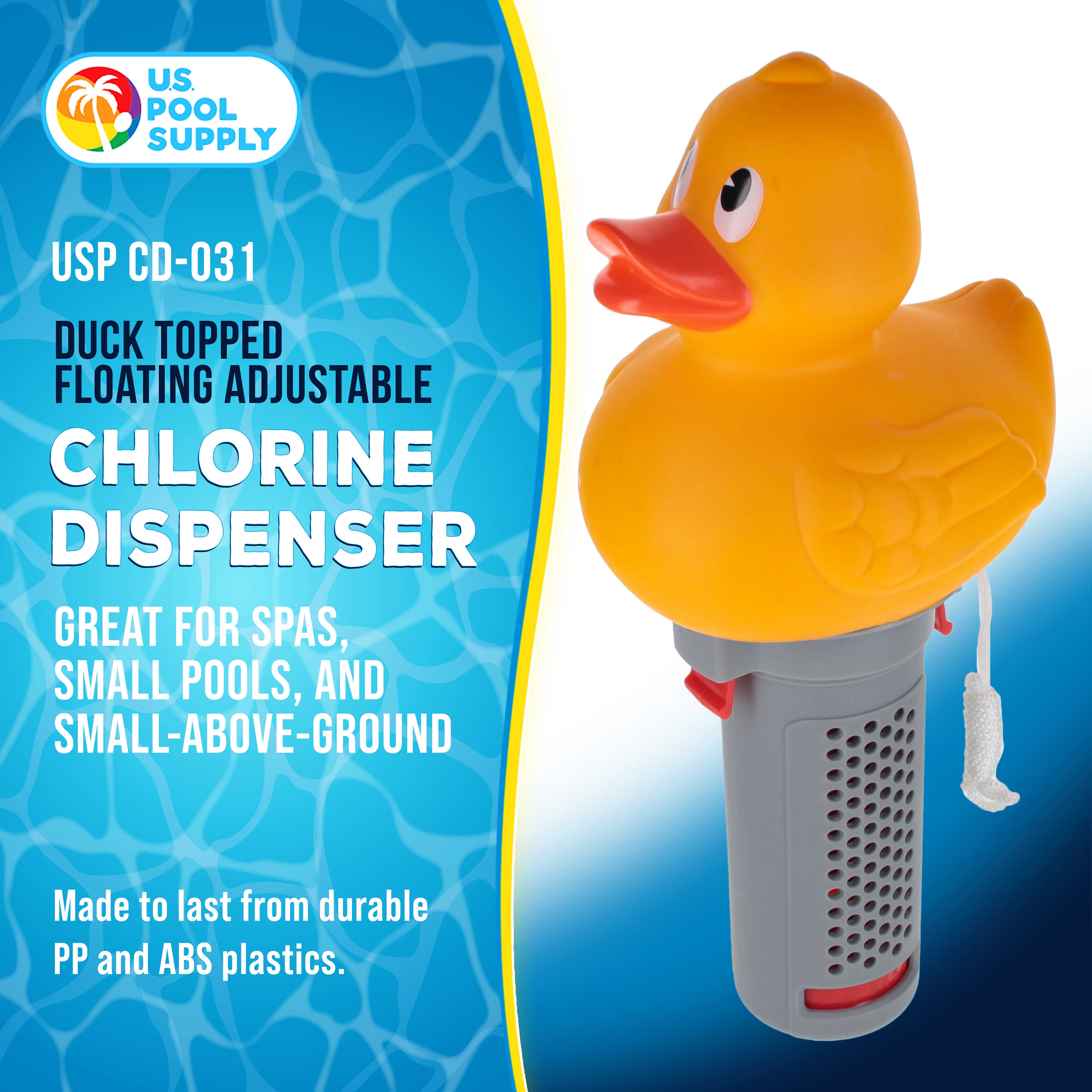 Floating Spa & Hot Tub Chlorine Dispenser - Duck Design for Small Pools | Holds 1 Tablet, 6 Flow Settings | Perfect for Backyard Relaxation & Pool Maintenance