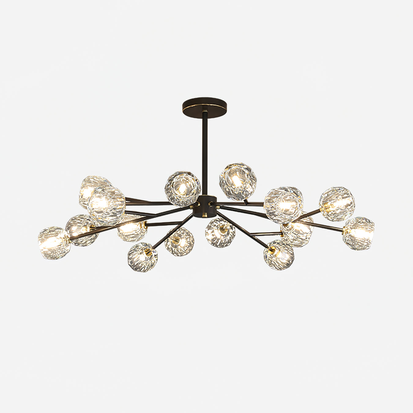 Crystal Ball Round Cluster Chandelier - Elegant Ceiling Light Fixture for Dining Room, Bedroom & Living Room Decor