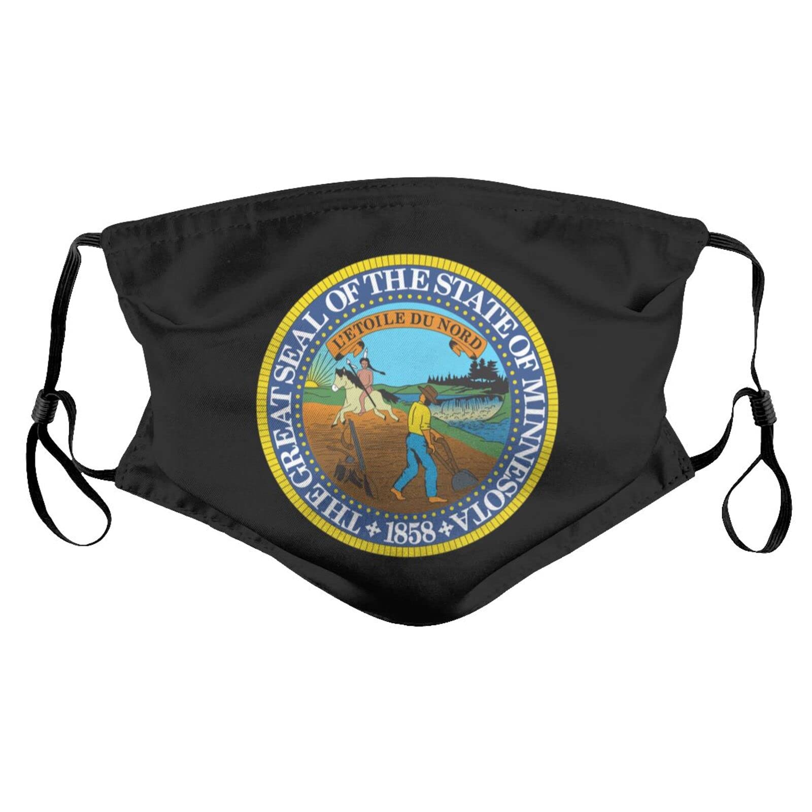 Reusable Filter Face Mask with Minnesota Seal - Breathable Cloth Face Coverings for Men, Women & Kids - Perfect for Outdoor Activities, Travel & Daily Protection
