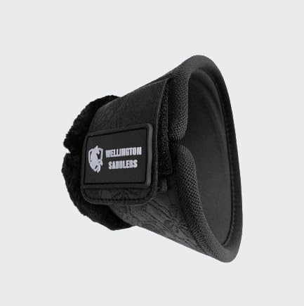 Premium Horse Overreach Bell Boots - Large Size, Black - Durable Protection for Training & Riding