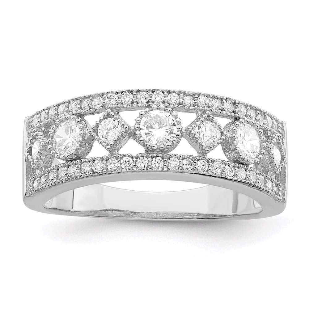 925 Sterling Silver Cubic Zirconia Brilliant Embers Ring for Women - Elegant Fine Jewelry Gift for Her, Perfect for Anniversaries, Birthdays & Special Occasions