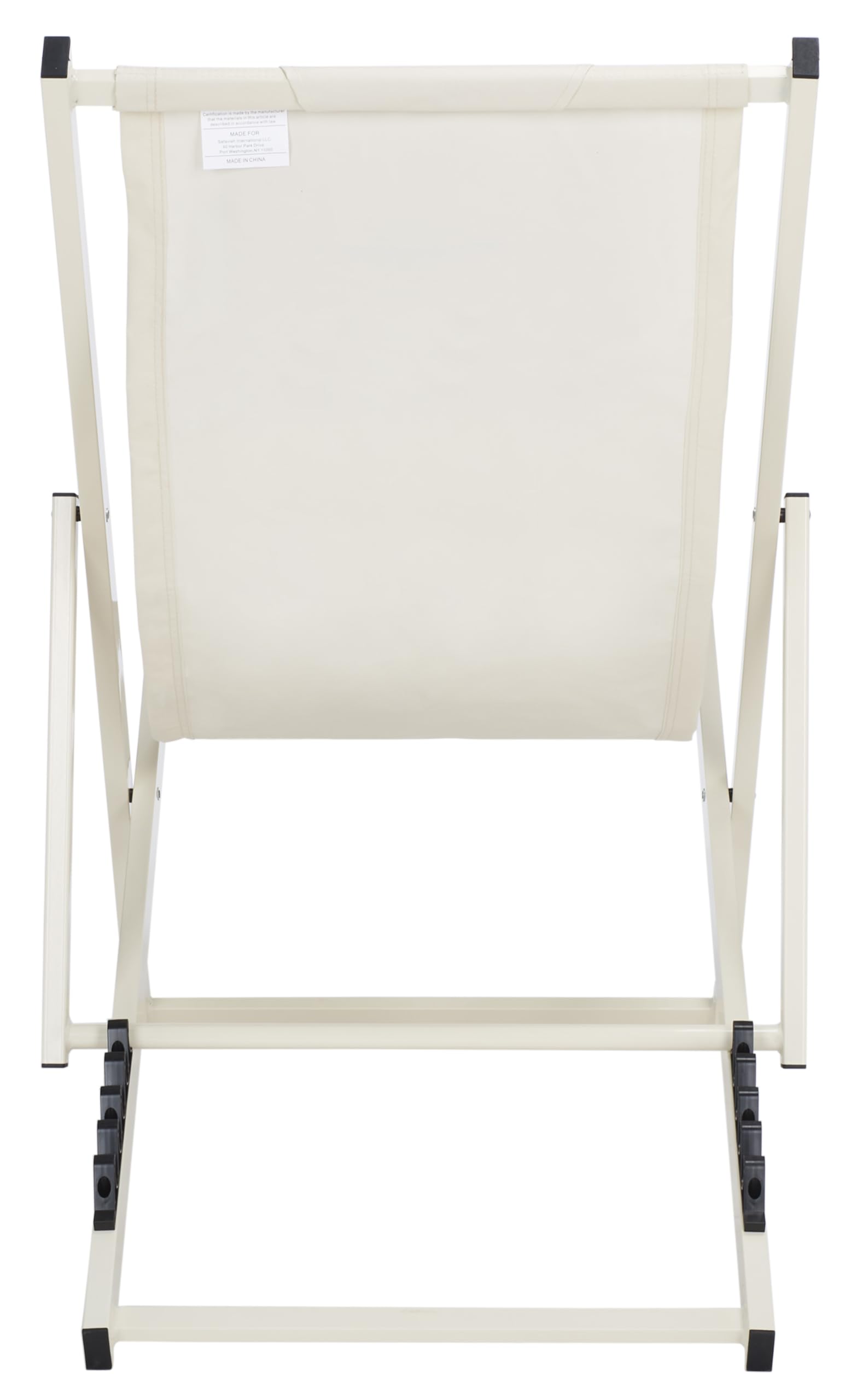Safavieh PAT9039A-SET2 Outdoor Folding Sling Chairs Set of 2 - Adjustable, Beige, Fully Assembled - Perfect for Patio, Poolside, Garden & Backyard Relaxation