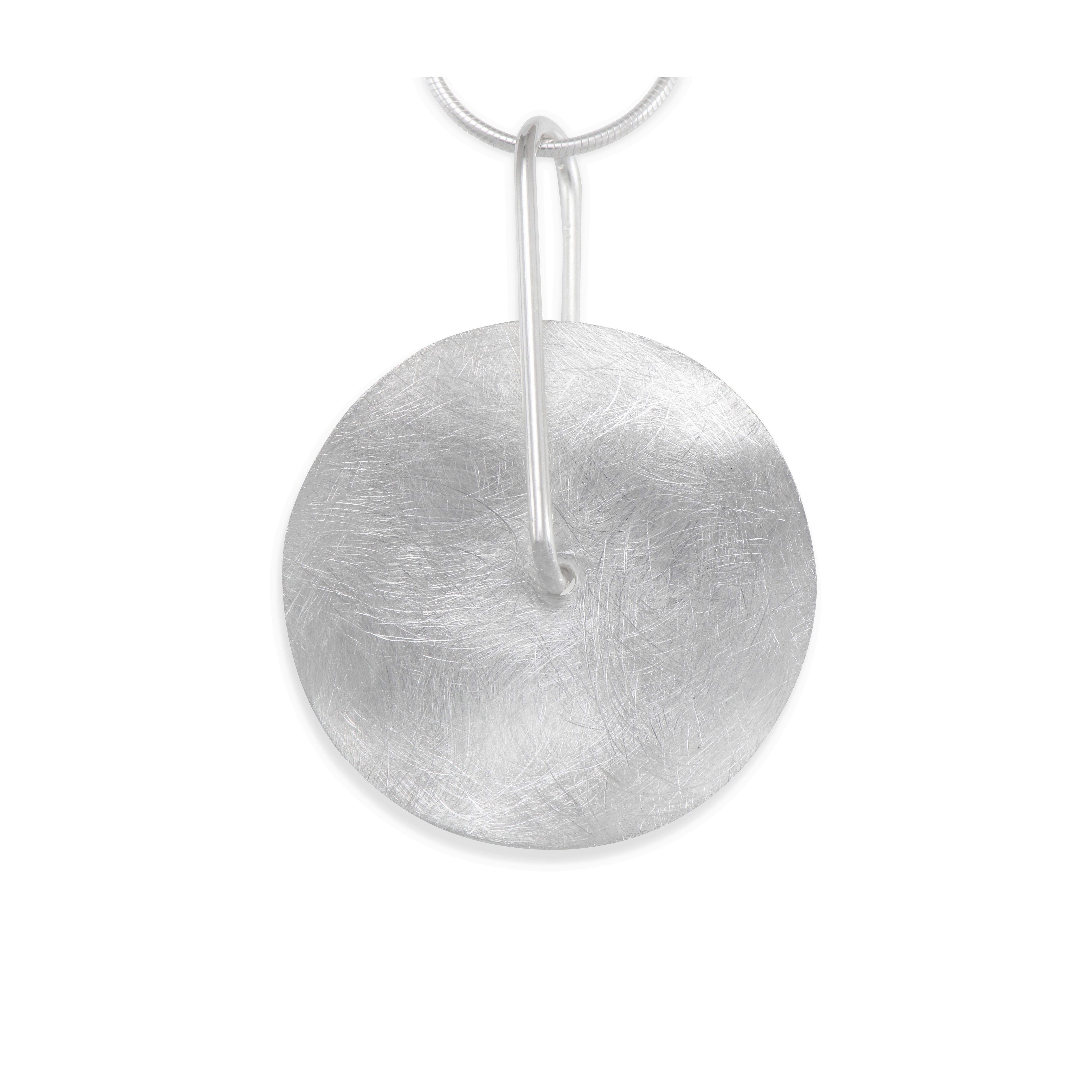 Elegant Brushed Silver Disc Pendant Necklace for Women - Minimalist Jewelry Gift for Her - Perfect for Everyday Wear, Date Nights & Special Occasions