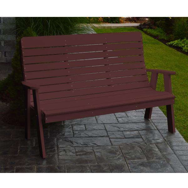 A & L Furniture Poly Winston Garden Bench - Outdoor Patio Seating for Backyard, Porch, and Garden - Weather-Resistant and Durable Polyethylene Material