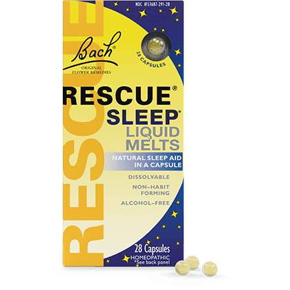 Bach Rescue Sleep Night Orange Vanilla Liquid Melts - 28 Count | Natural Sleep Aid for Relaxation & Stress Relief | Perfect for Nighttime Use & Travel