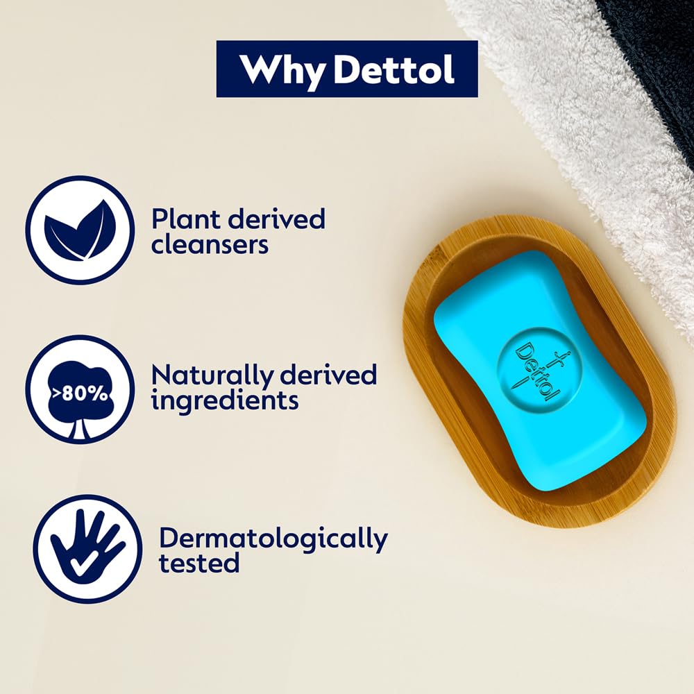 Dettol Cologne Fresh Bathing Soap Bar - 150g (Pack of 4, 600g Total) | 100% Better Odor Protection | Antibacterial & Refreshing for Daily Shower & Hand Washing | Ideal for Gym, Travel & Home Use