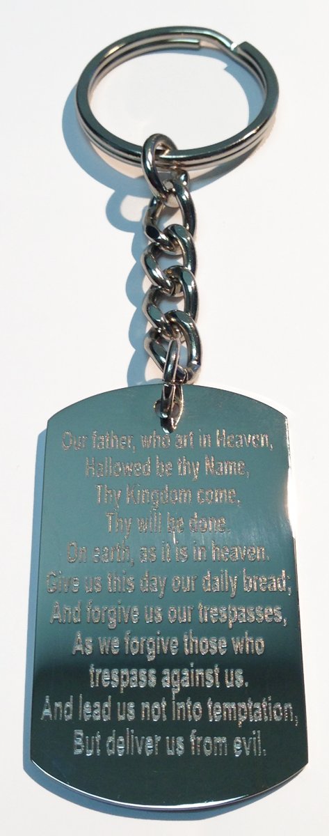 Jesus Cross Keychain - Double Sided Metal Prayer Ring for Faith & Gifts