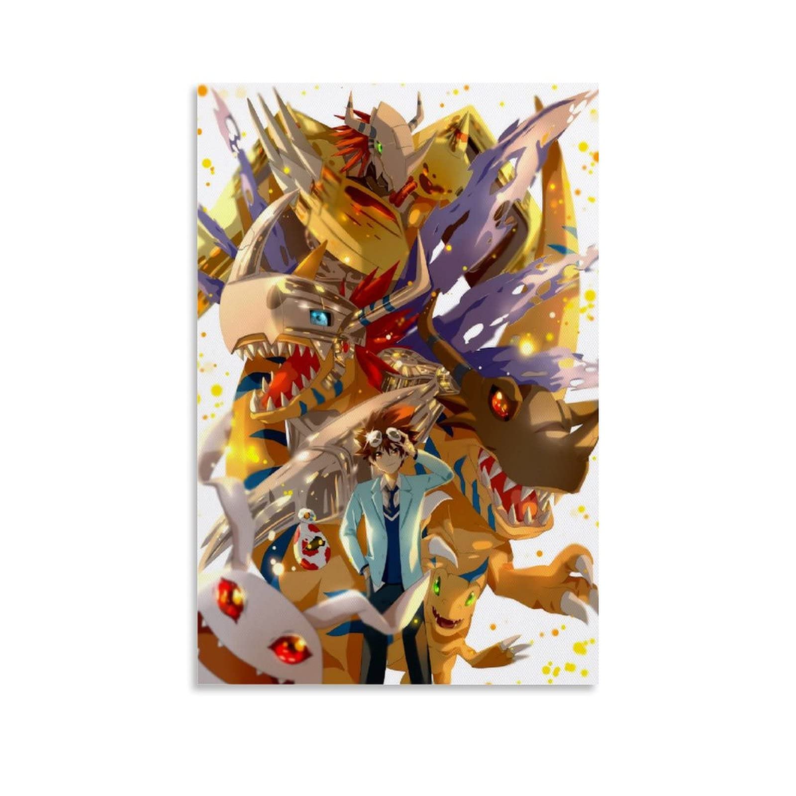 DOAI Anime Digimon 14 Poster Set - Premium Canvas Wall Art Decor (12x18inch/30x45cm) - Perfect for Living Room, Bedroom & Gifts - Anime Fans Collection & Home Decoration