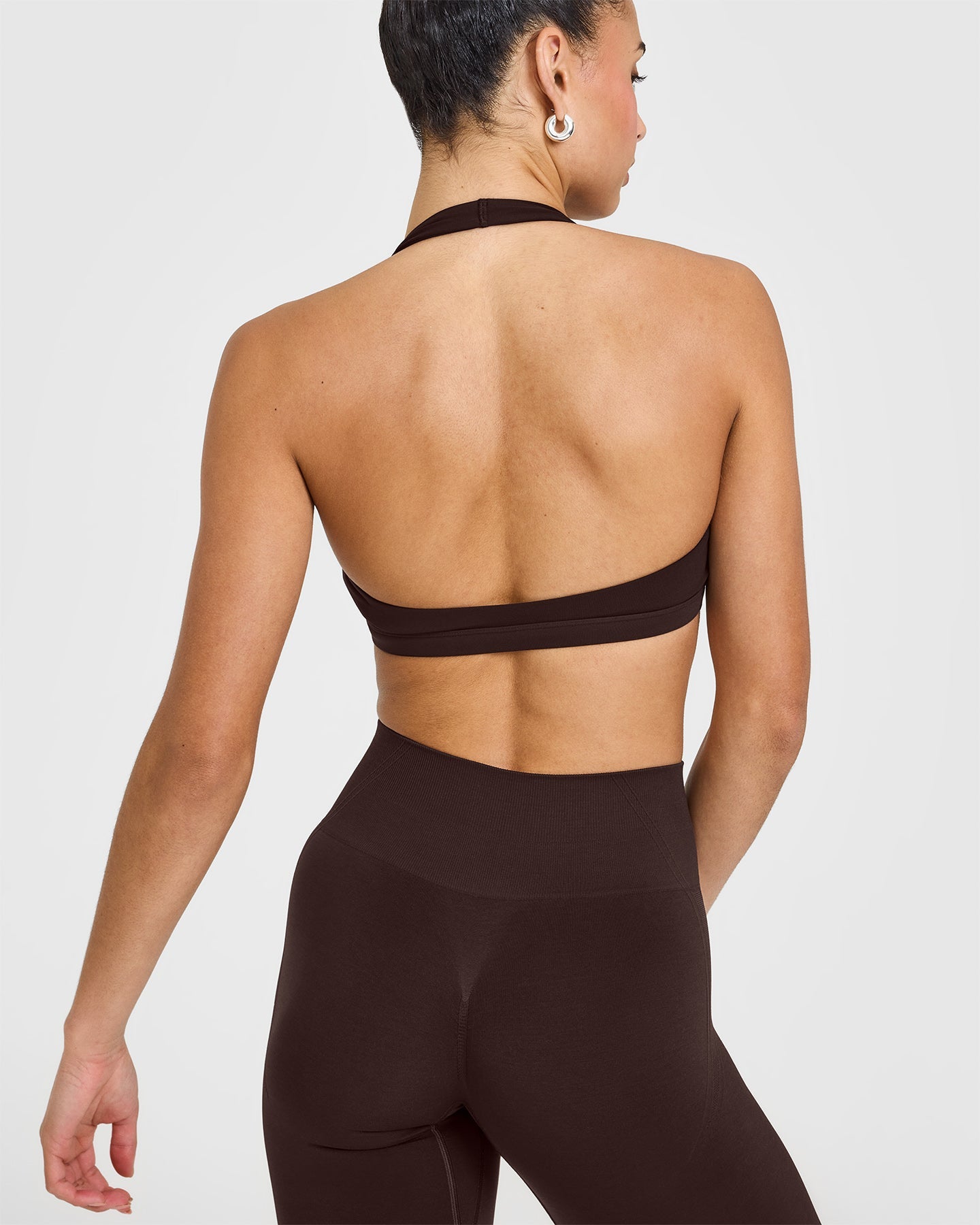 EasyLift™ Supportive Halter Bralette - 70% Cocoa Brown Wireless Bra for Women | Comfortable Yoga, Lounge & Everyday Wear