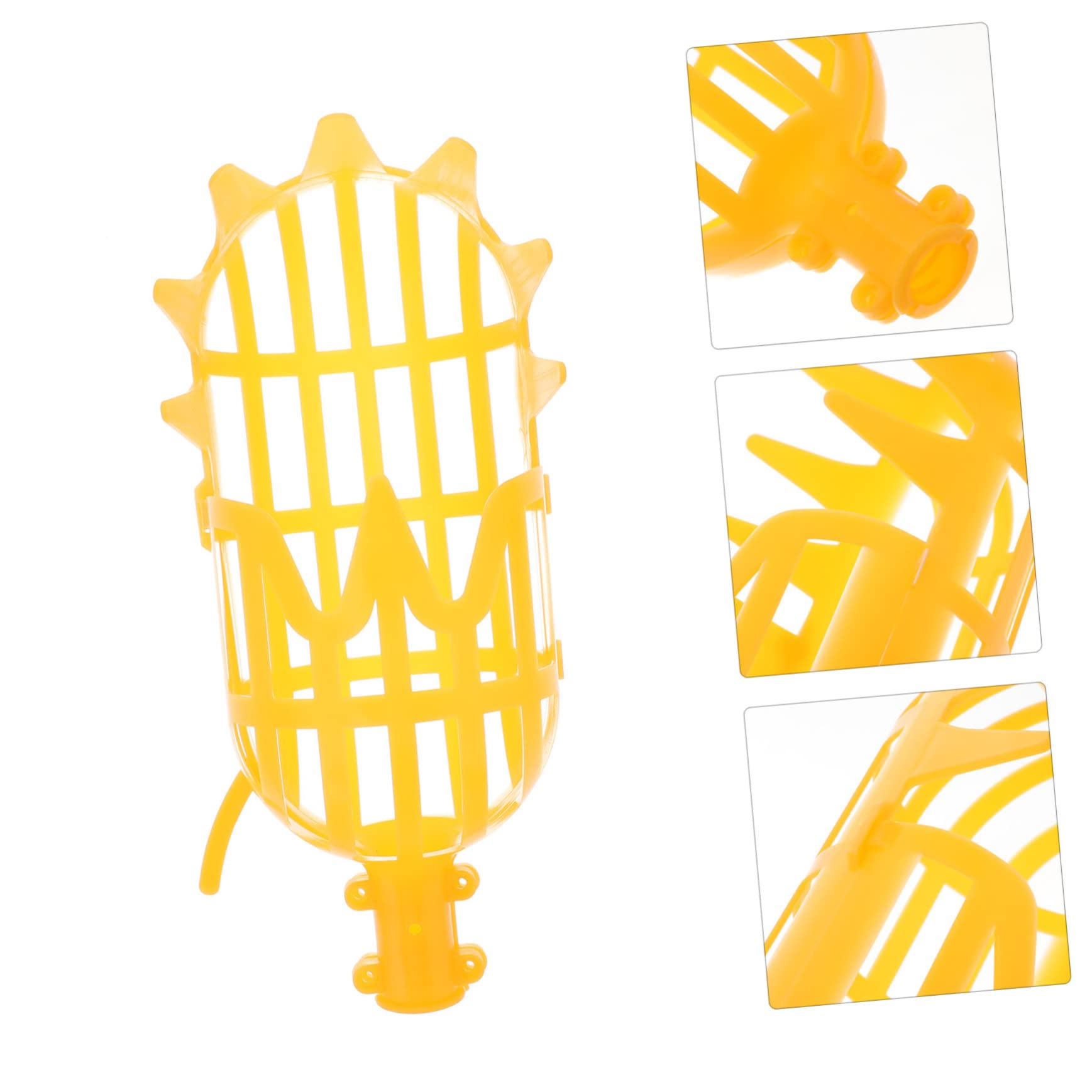 1 Pc Large Anti-Scuff Fruit Picker Basket - Long Reach Nut Gatherer for Pecan, Chestnut, Bayberry & Dates (Yellow) - Perfect for Harvesting, Gardening and Outdoor Fruit Collection