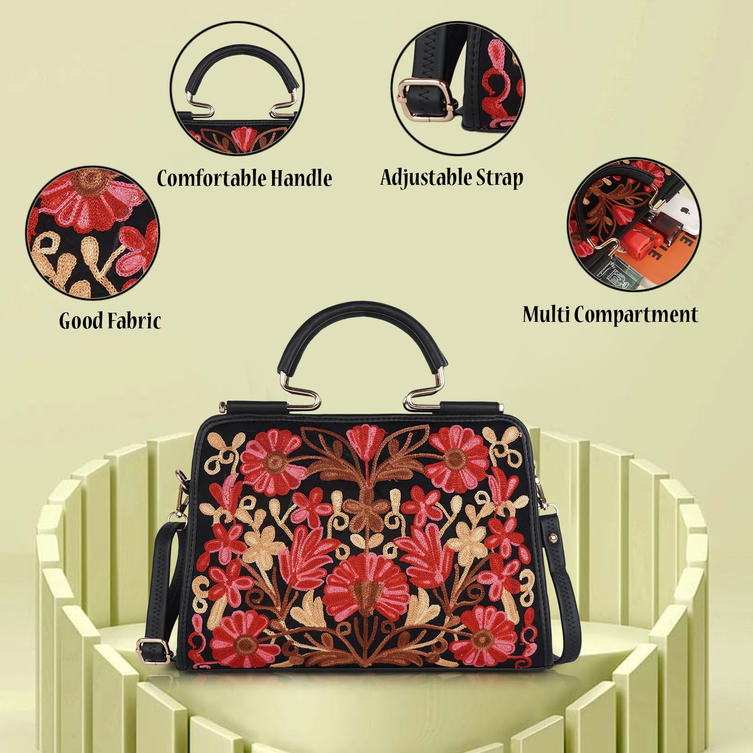 EVEDA Stylish Synthetic Leather Shoulder Crossbody Hobo Handbag for Women - Perfect for Work, Travel, and Everyday Use