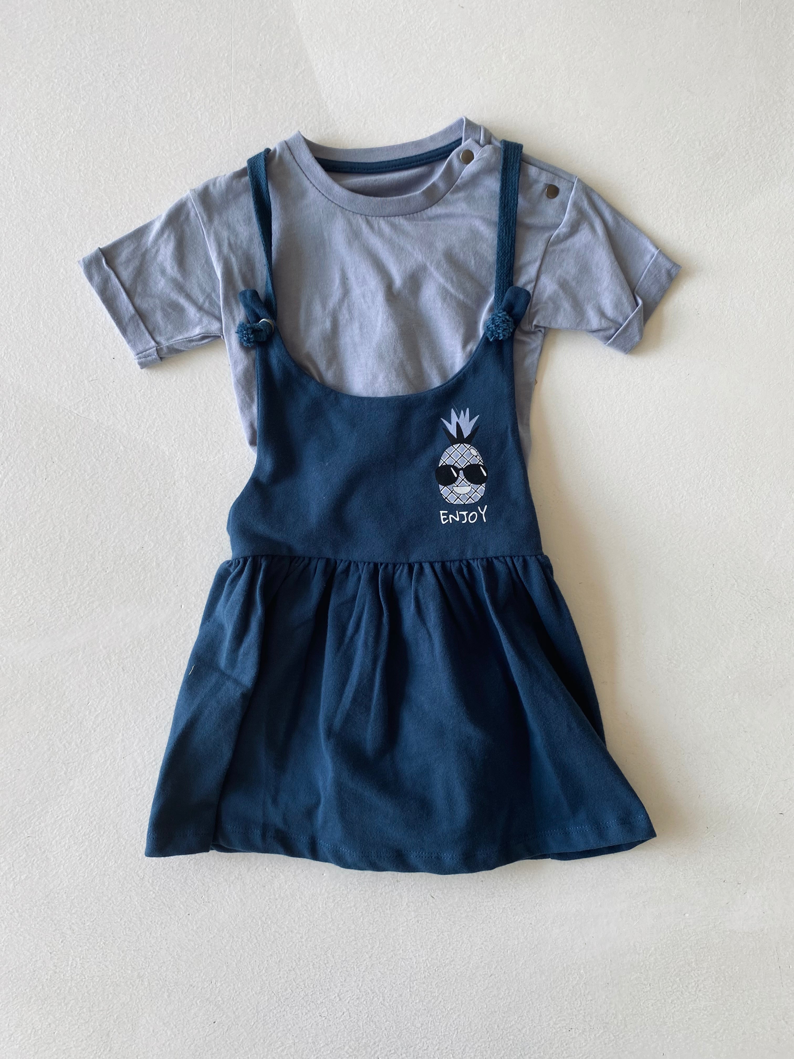 Girls' Romper Dress with T-Shirt Top - Cute & Comfortable Outfit for Playdates, Parties & Everyday Wear