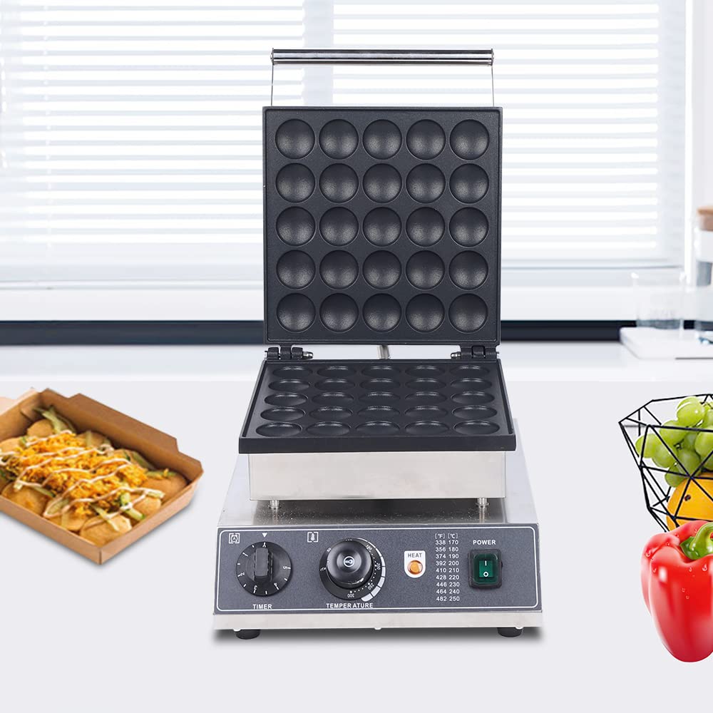 Double Sided Mini Pancake Maker Machine - 110V 1850W Commercial Pancake Maker with 25pc Accessories for Bakery, Home, Restaurant & Snack Bar - Perfect for Breakfast, Brunch & Dessert Making