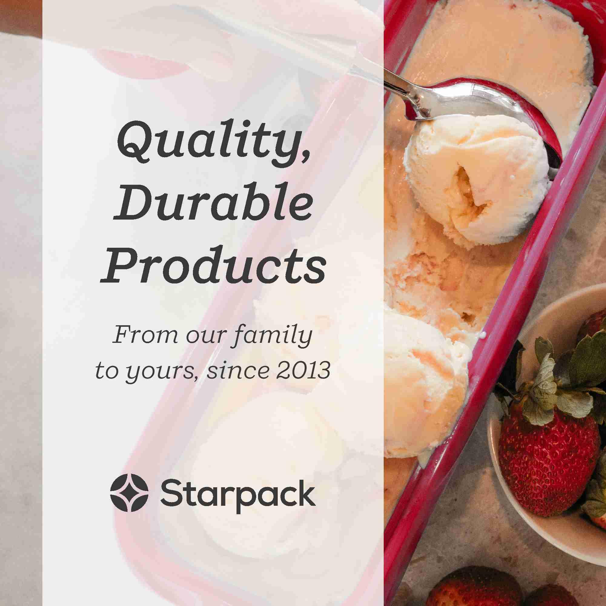 Starpack 1.5 Quart Ice Cream Storage Containers (2-Pack) - Freezer-Safe Leakproof Containers with Silicone Lids for Homemade Ice Cream, Gelato, Sorbet - Reusable Dessert Storage for Parties, Picnics & Meal Prep