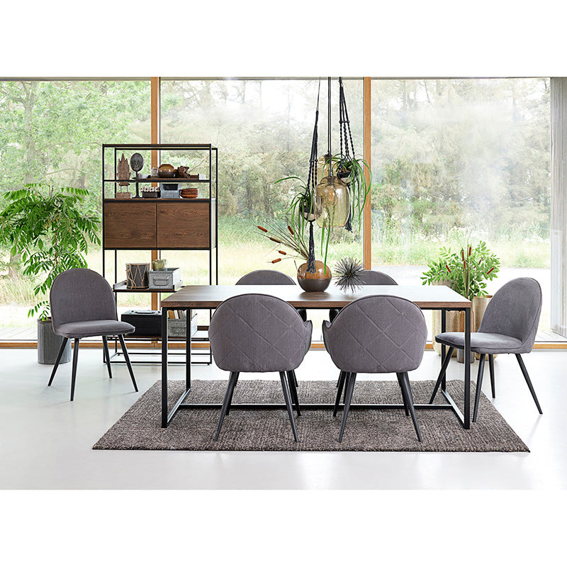 RIVOLI 1.8M Display Unit - Modern Smoked Oak & Black Bookshelf for Living Room, Office & Bedroom Storage