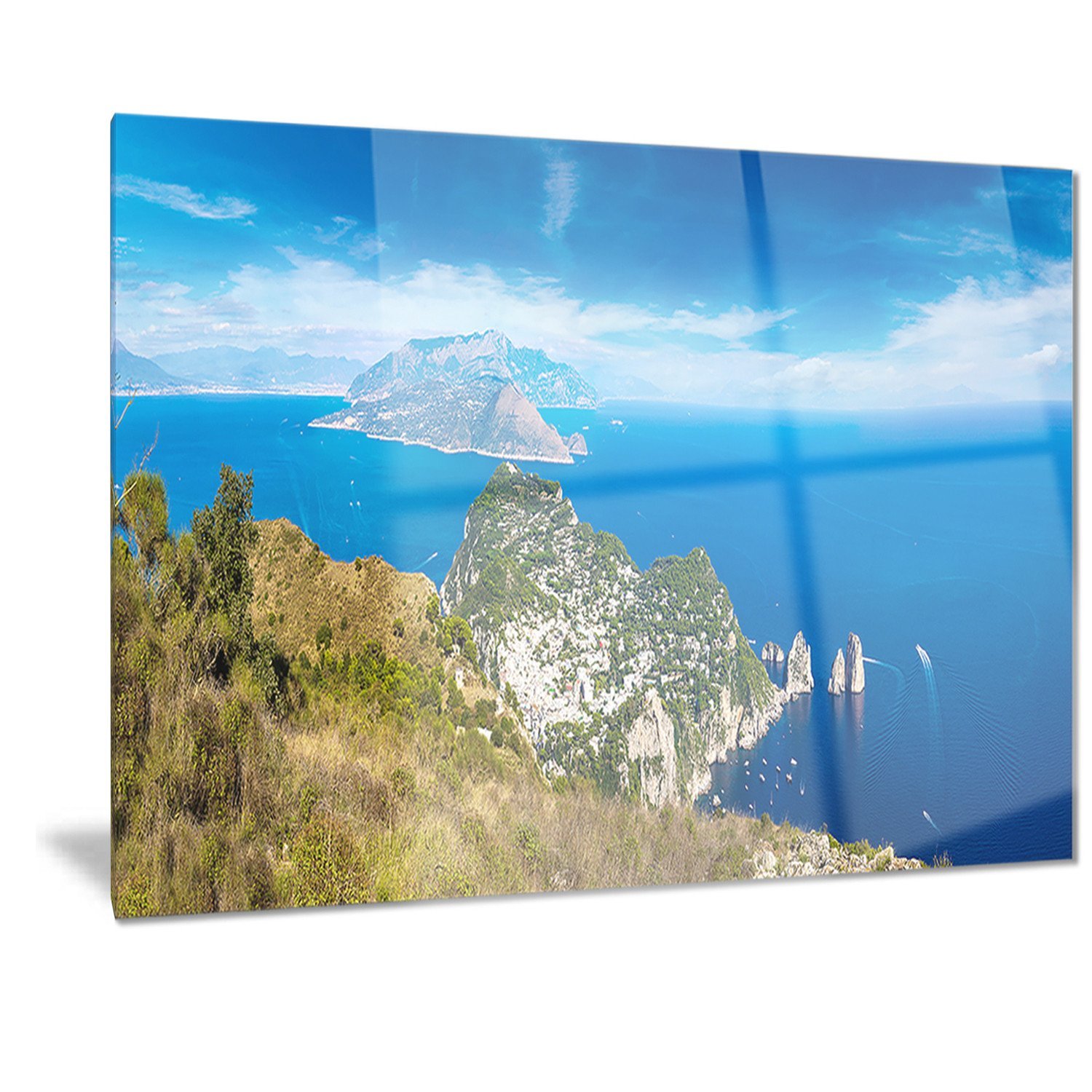 Capri Island & Italy Landscape Photography Metal Wall Art - 40x30 Inches - MT7203 - Perfect for Living Room, Bedroom & Office Decor