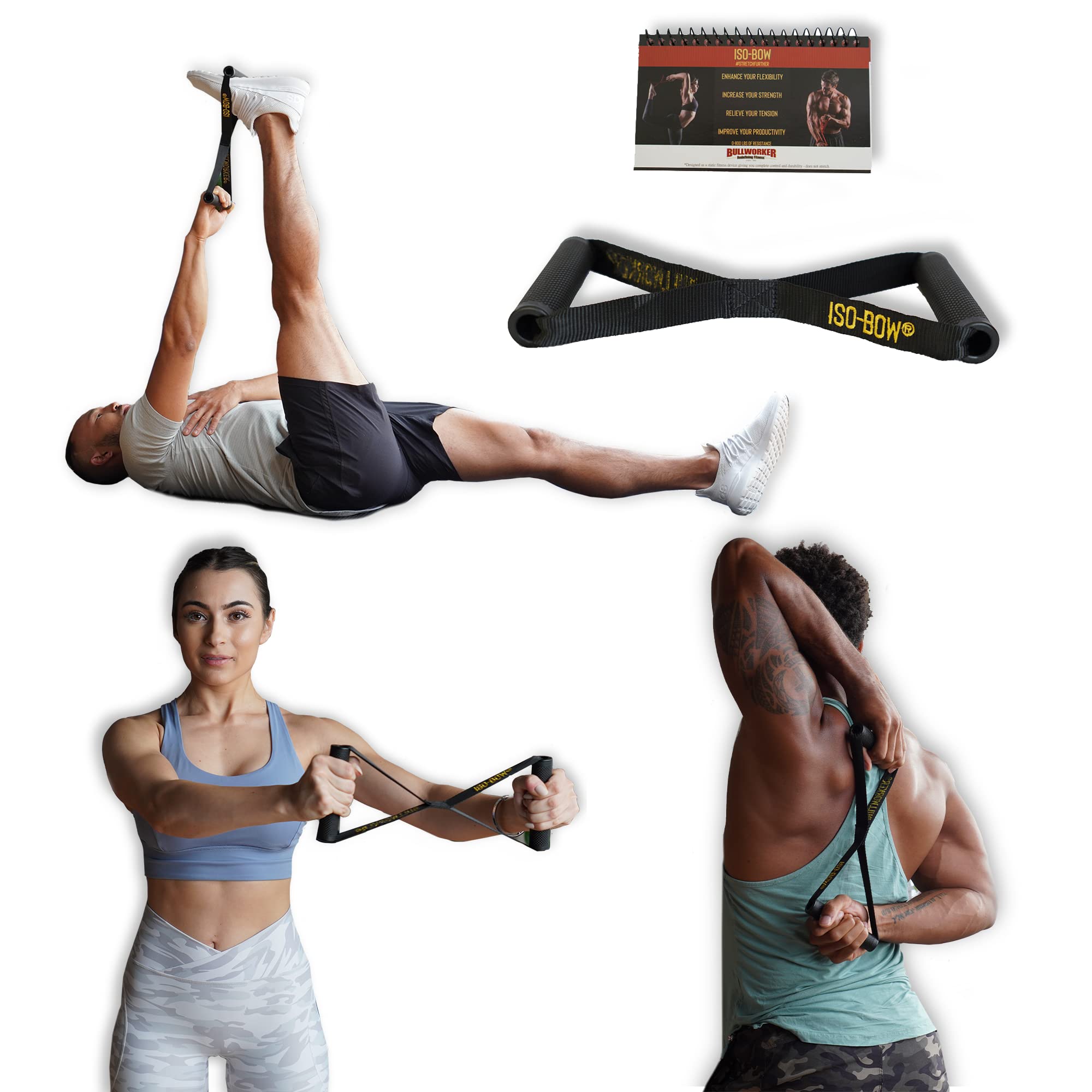 Iso-Bow | Portable Isometric Exercise Equipment for Strength & Flexibility Training - Home & Travel Fitness Strap for Yoga, Pilates & Stretching (Non-Stretch Design) - Perfect for Home Workouts, Gym Sessions & On-the-Go Fitness