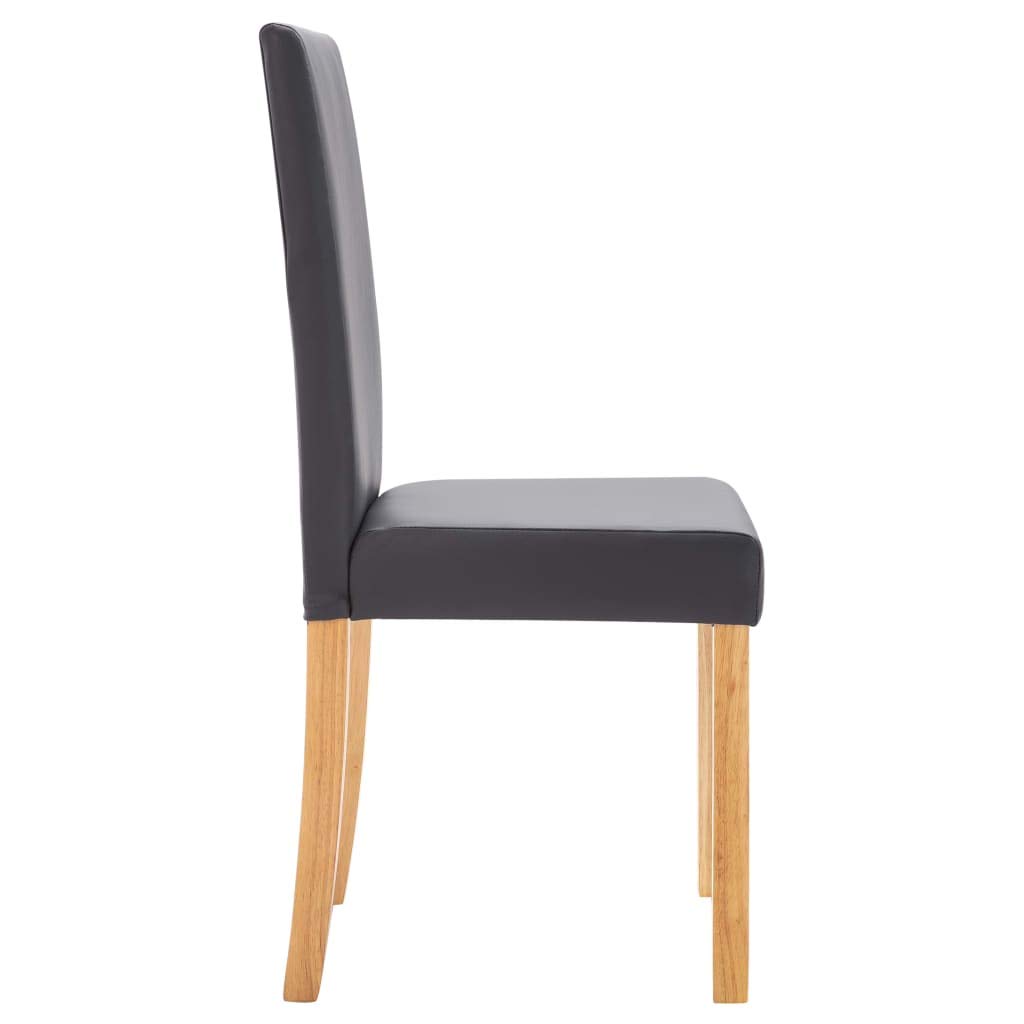 4-Piece Gray Faux Leather Dining Chairs Set - Upholstered High Back Side Chairs with Padded Seat for Kitchen, Dining Room, Bedroom & Living Room - Modern Comfortable Seating for Family Gatherings & Dinner Parties