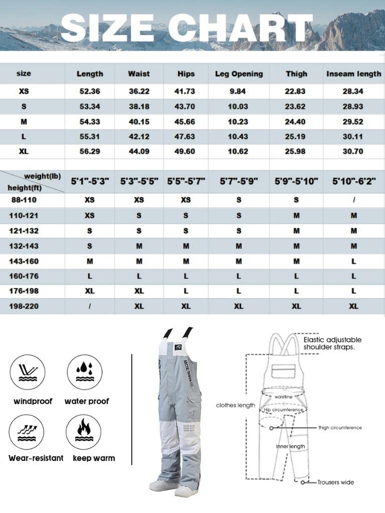 GS SNOWING Women's Waterproof Windproof Insulated Snow Bibs - Winter Ski Pants with Ripstop Technology for Snowboarding & Cold Weather Outdoor Activities | Perfect for Skiing, Snowboarding & Winter Sports