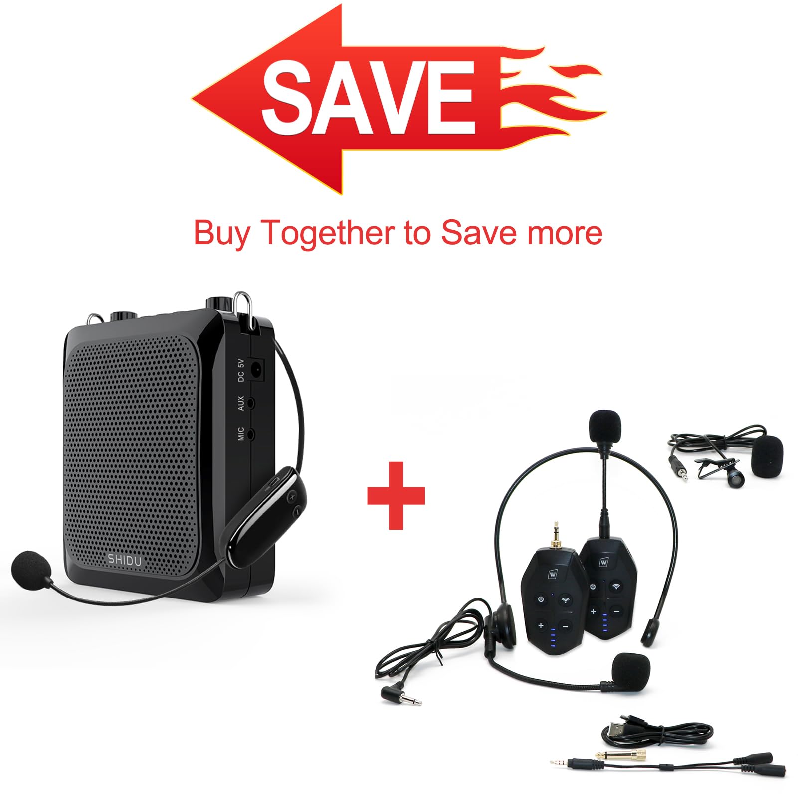 Wireless Voice Amplifier & Lavalier Microphone Set - Save 46%+ | Portable PA System for Teachers, Presenters & Public Speakers | Ideal for Classrooms, Meetings & Outdoor Events