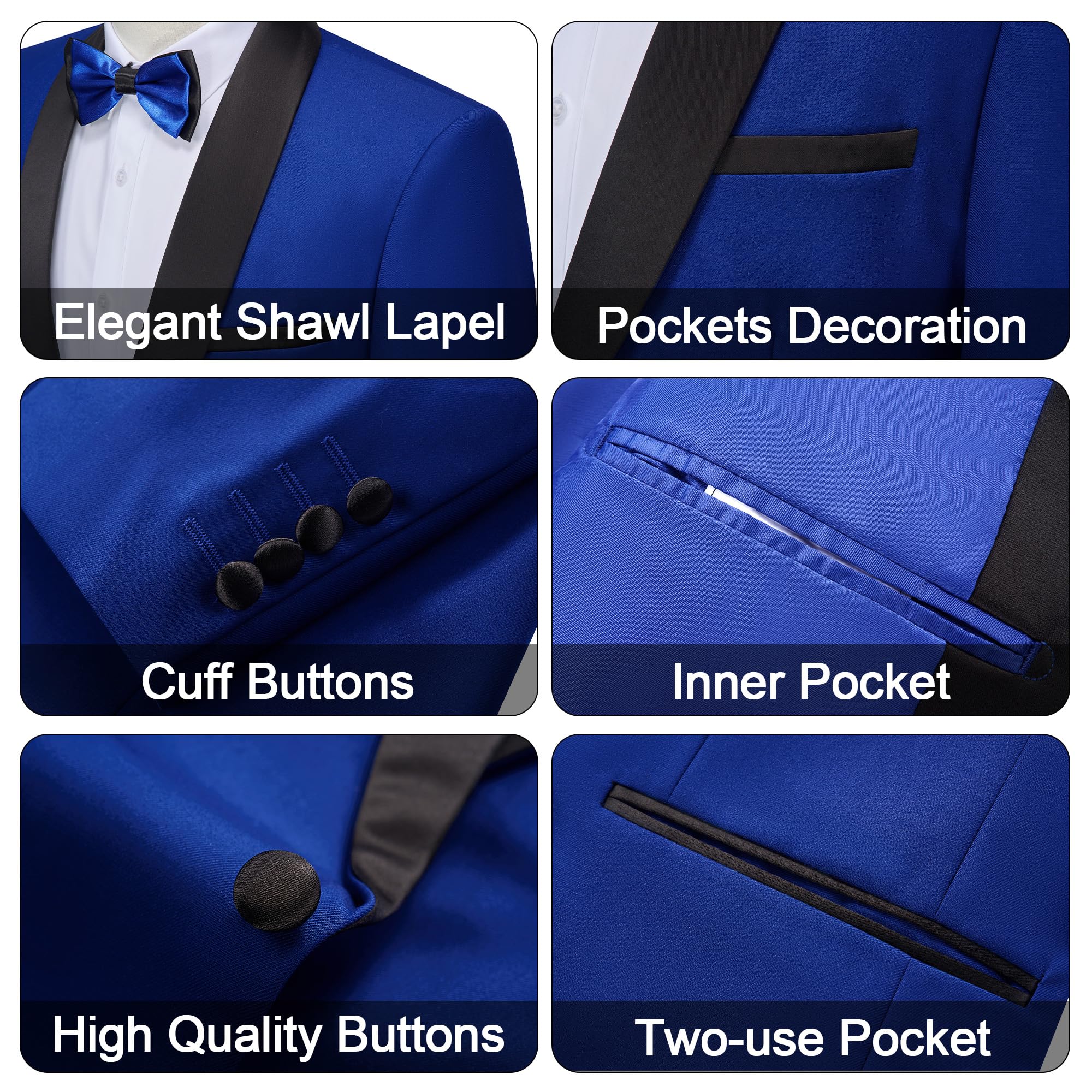 Men's Slim Fit Tuxedo Jacket with Shawl Lapel - Formal Blazer for Dinner, Prom, Wedding & Special Occasions | MAGE MALE Premium Suit Jacket