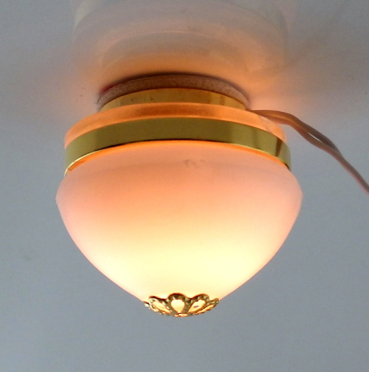 Melody Jane Dolls Houses Round Flush Ceiling Light 12V Miniature Electric Lighting for Dollhouse, DIY Miniature Room Decor, and Model Train Scenery - Perfect for Miniature Home Lighting and Craft Projects