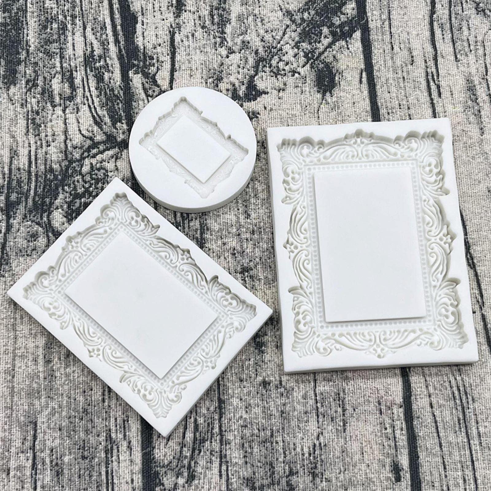 3Pcs Fondant Molds Chocolate Molds - Photo Frame Cupcake Baking Tools for Cake Decorating | Perfect for Birthday Parties, Wedding Cakes & DIY Dessert Making