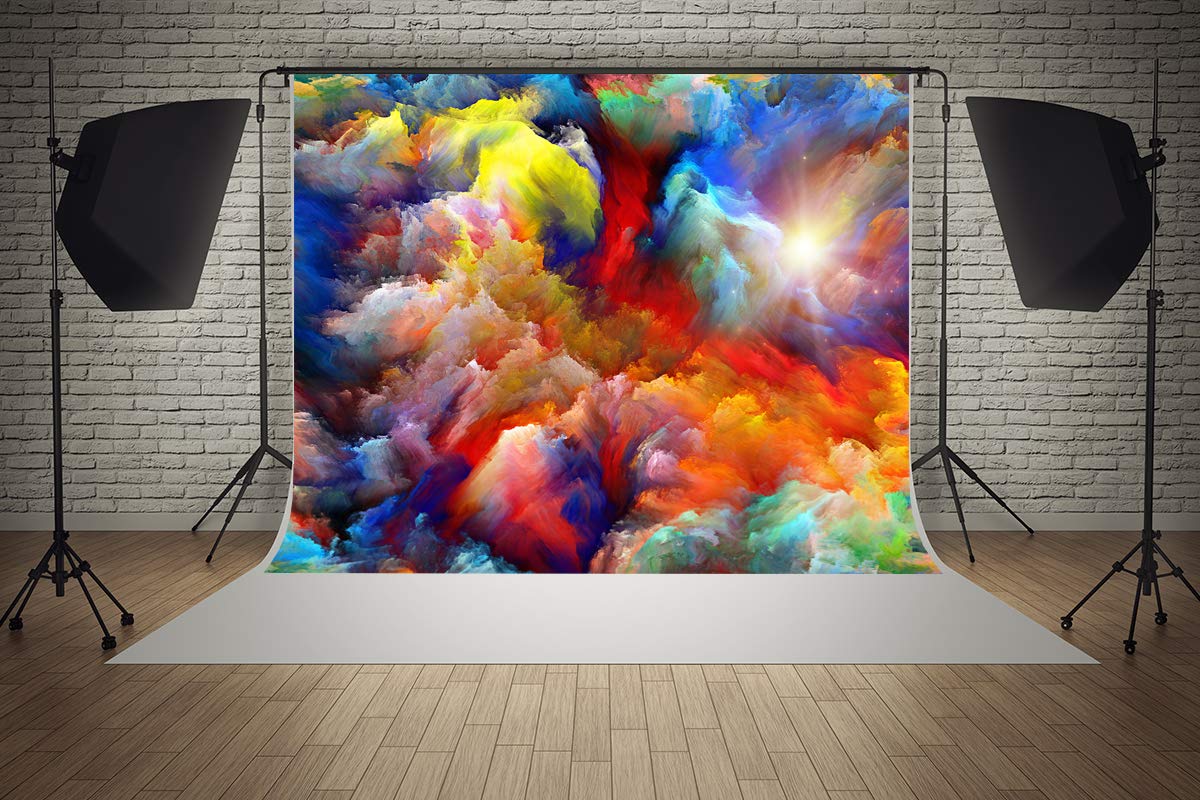 7ft x 5ft Colorful Clouds Photography Backdrop - Premium Microfiber Fabric for Baby Showers, Weddings, Birthdays & Mother's Day Decor | Studio Photo Background for Party, Event & Portrait Photography