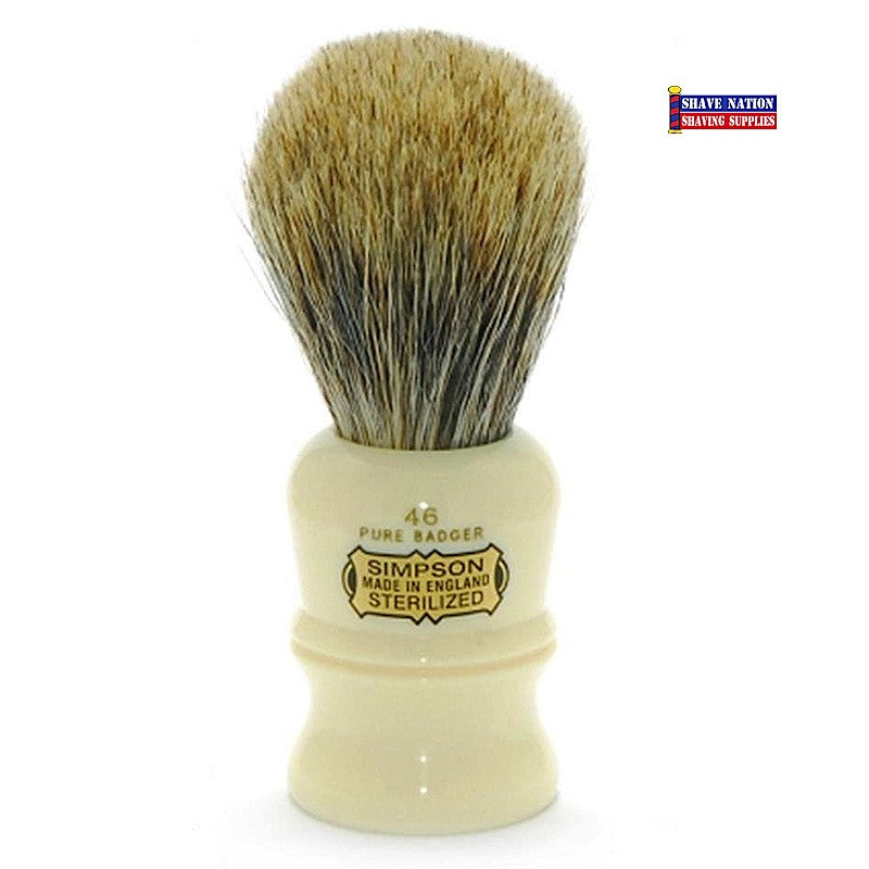 Simpsons Berkeley 46 Pure Badger Shaving Brush - Premium Men's Grooming Essential for Wet Shaving & Beard Care
