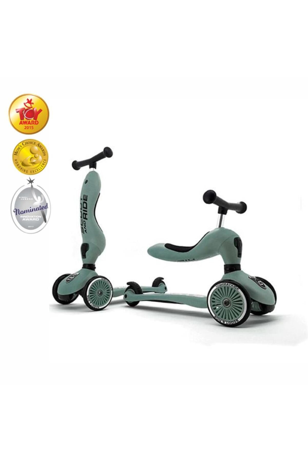 2-in-1 Ride-On & Stand Scooter for Kids Ages 1-5 | Highwaykick 1 Forest Green | Toddler Push Scooter & Balance Bike | Perfect for Indoor Play & Outdoor Park Adventures