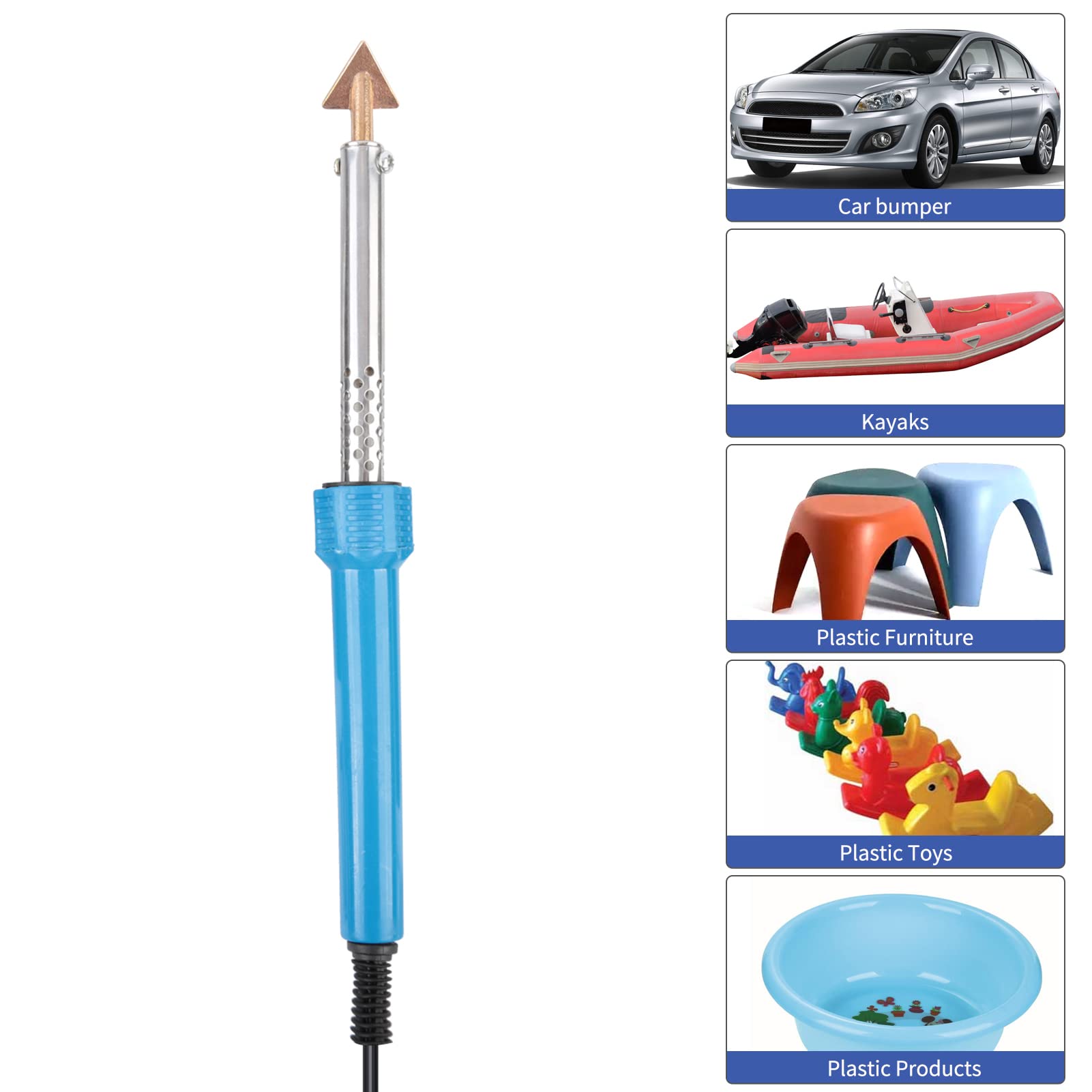 80W Plastic Welding Kit with 40 Rods, Mesh & Wire Brush - Professional Plastic Repair Tool for Car Bumpers, Dashboards, Kayaks, Canoes - Perfect for DIY Auto, Marine & Home Plastic Repairs