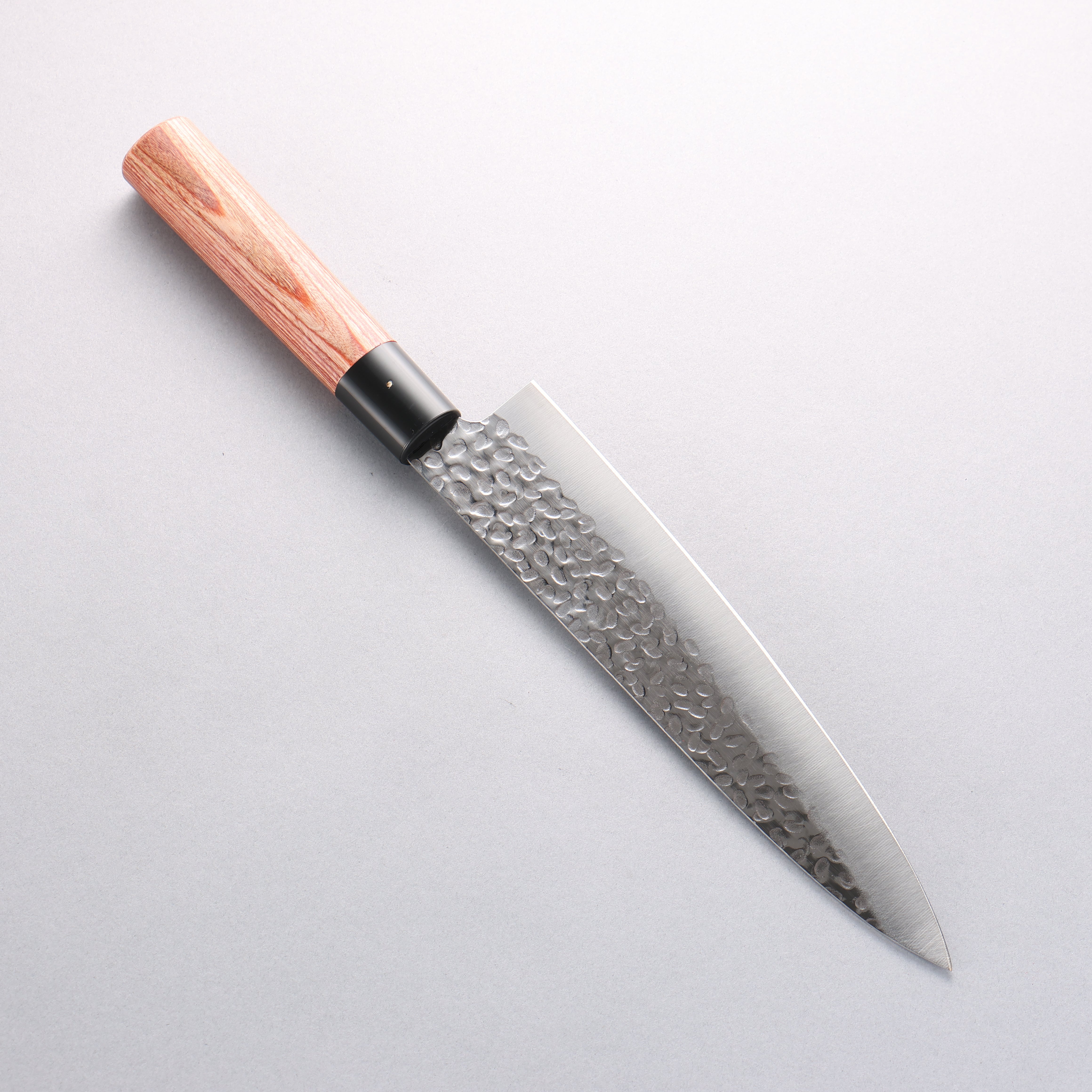 Kanetsune DSR 1K6 Hammered Gyuto 210mm Japanese Chef Knife - Red Pakka Wood Handle - High Carbon Steel Blade - Professional Kitchen Knife for Slicing, Dicing & Chopping Vegetables, Meat & Fish