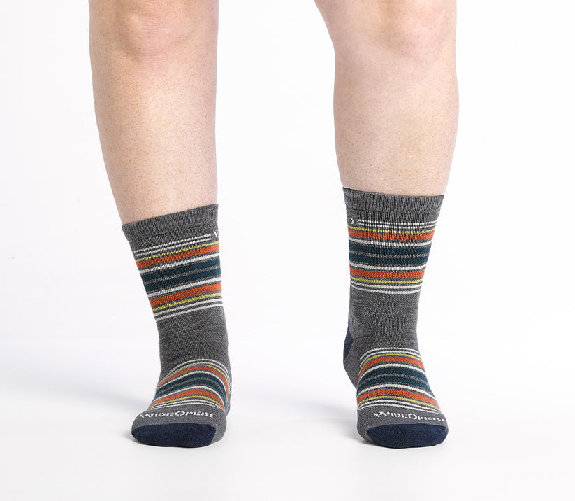 Multi Stripe Cushioned Micro Crew Socks for Men & Women - Soft Comfortable Athletic Socks for Running, Gym, Yoga & Everyday Wear