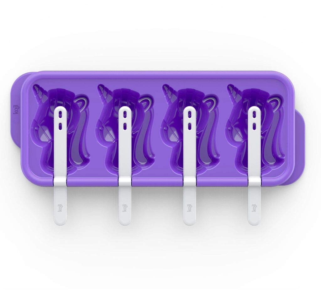 Koji Unicorn Pop Molds - Set of 4 Silicone Ice Pop Makers for Kids | DIY Frozen Treats, Popsicles & Candy Molds | Perfect for Birthday Parties, Summer Snacks & Family Fun
