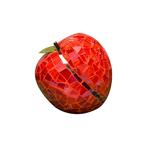 Stylish Decorative Fruit Bowl with Mosaic Glass Fruits - Elegant Centerpiece for Dining Table, Kitchen Counter, or Gift Giving