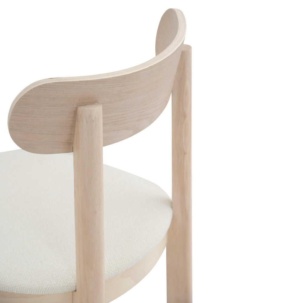 LOWEN Modern Dining Chair - Cream White Upholstered Seat - Perfect for Kitchen, Dining Room & Office - Comfortable & Stylish Home Furniture