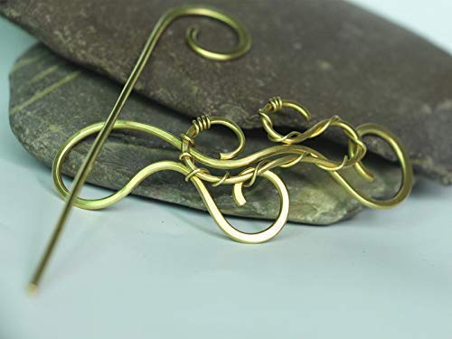 Hammered Hair Clip Barrette with Hair Stick - Unique Hair Accessories for Women | Perfect for Weddings, Parties & Everyday Styling
