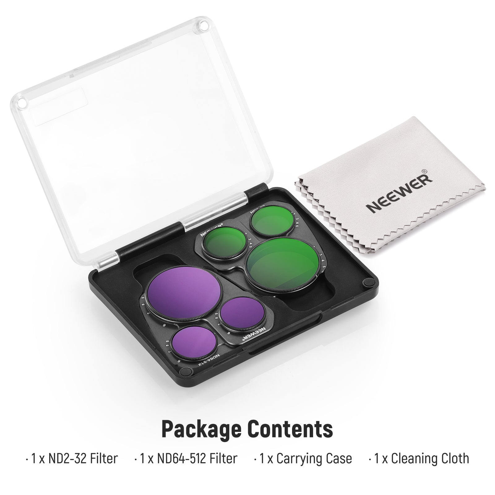 NEEWER FL A19 2-Pack Variable ND Filter Set Compatible with DJI Mavic 3 Pro & Pro Cine - Professional Neutral Density Lens Filters for Aerial Photography, Videography & Cinematic Drone Shots