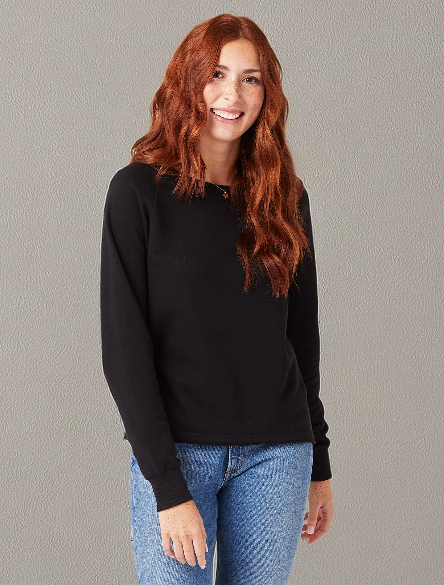 Vintage Mineral Wash French Terry Women's Sweatshirt - Soft Crewneck Pullover for Casual Lazy Days | Perfect for Weekend Outings, Coffee Dates & Cozy Lounging
