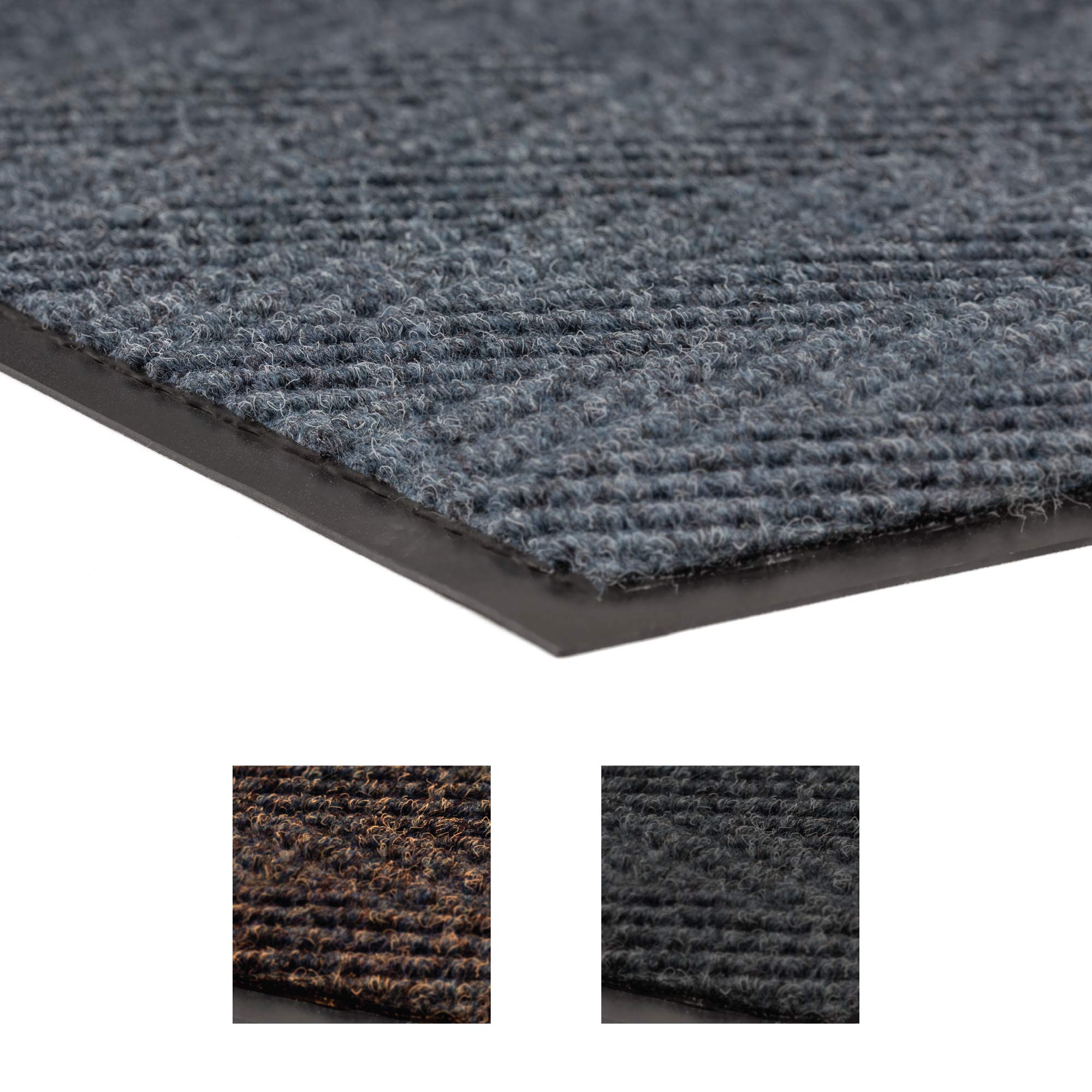 Notrax 105 Chevron Entrance Mat 3' x 10' - Non-Slip Indoor/Outdoor Doormat for Home, Office, School & Commercial Use - Waterproof Blue Floor Mat for High Traffic Areas