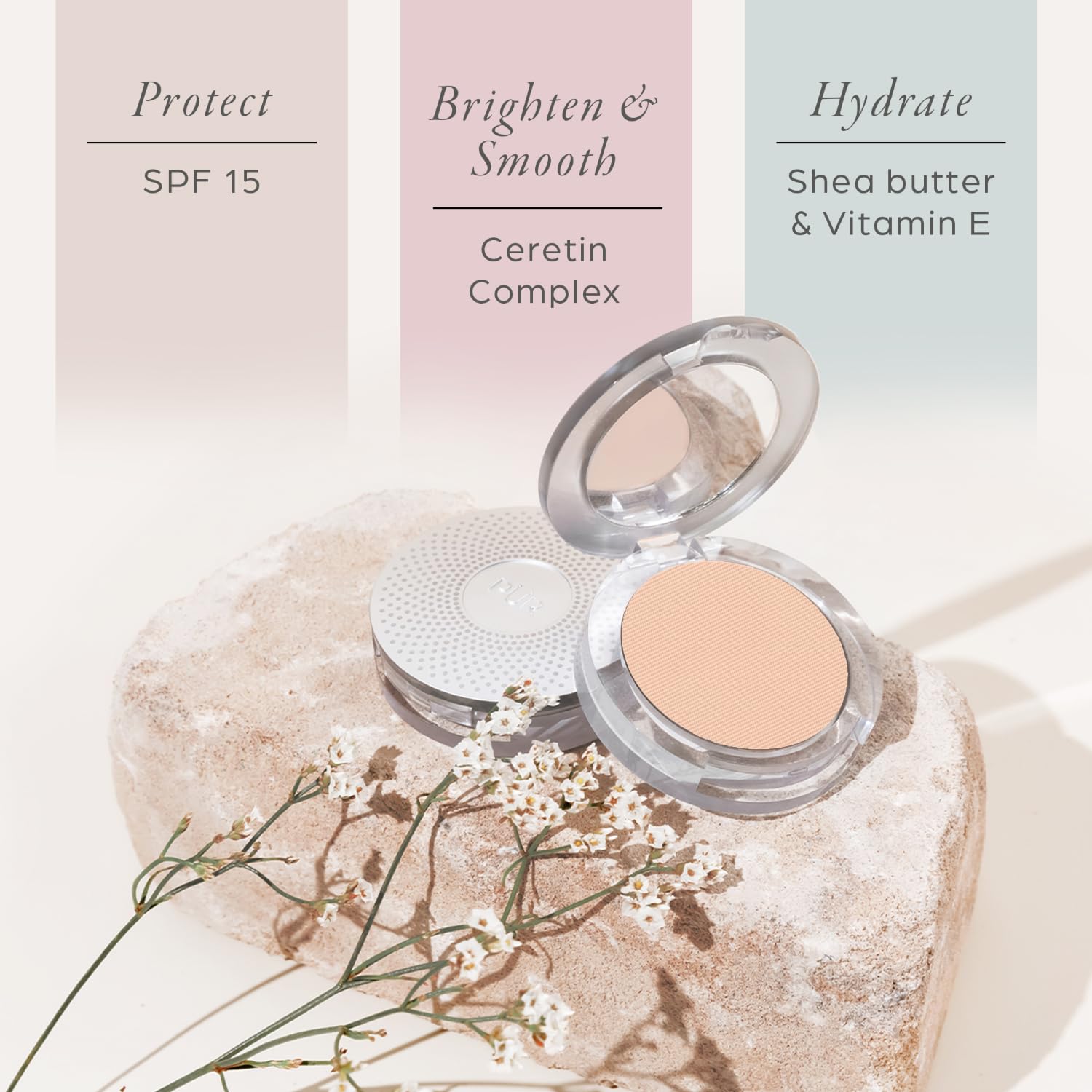 PUR Cosmetics 4-in-1 Pressed Mineral Foundation SPF 15 - Porcelain (60g) | Natural Finish, Oil-Free & Vegan | Perfect for Daily Wear & Sensitive Skin