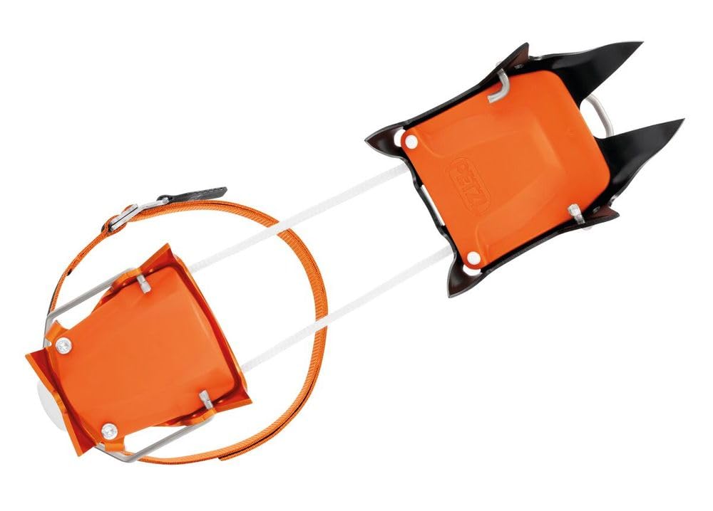 PETZL Irvis Hybrid Crampons - Lightweight Ice & Snow Traction Cleats for Mountaineering & Alpine Climbing - One Size Fits Most - Orange - Perfect for Glacier Travel & Winter Hiking