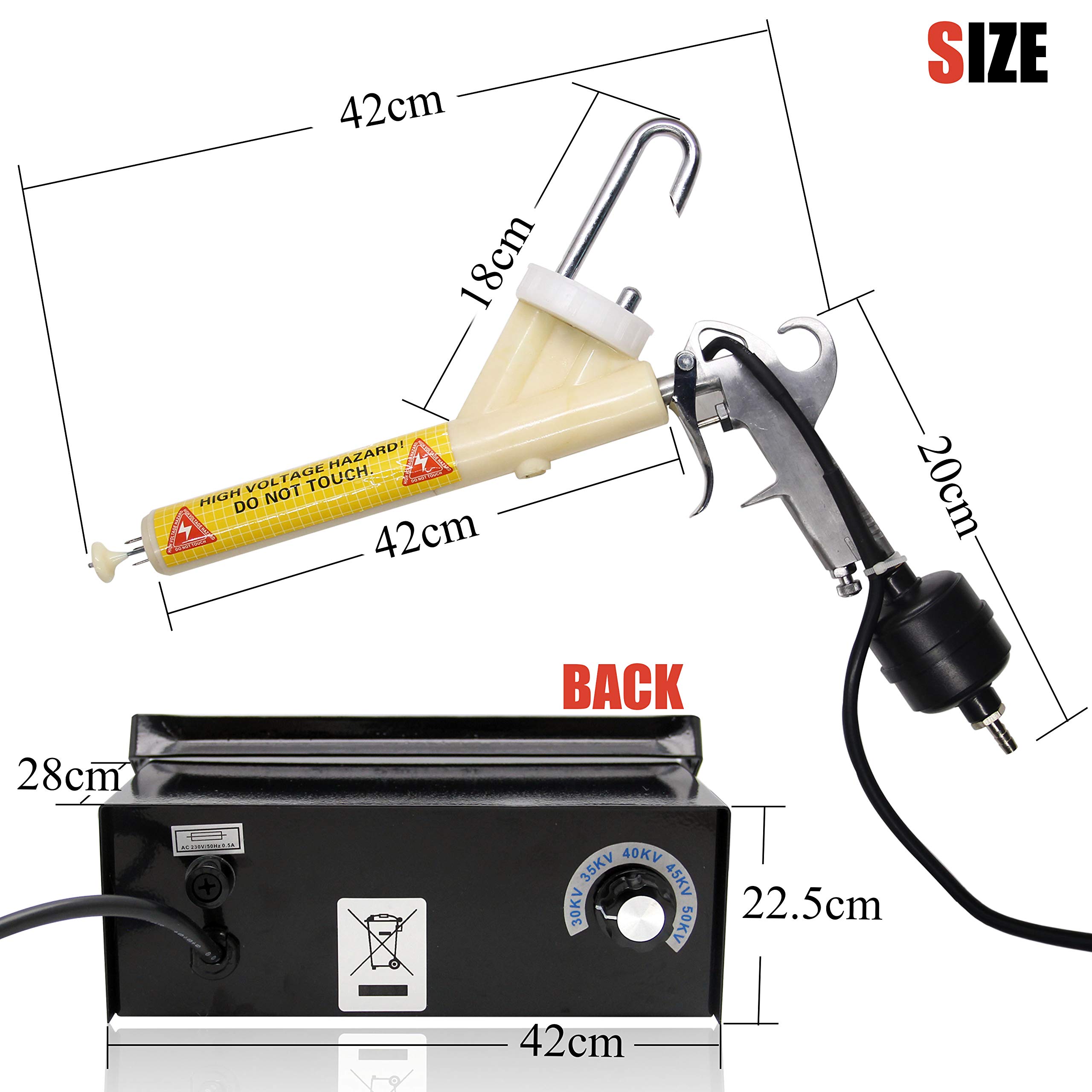 CGOLDENWALL Portable Powder Coating Gun Kit - Professional Electrostatic Spray Paint System for Metal, Wood, DIY Projects (Black) | Perfect for Automotive Parts, Furniture & Home Improvement Projects